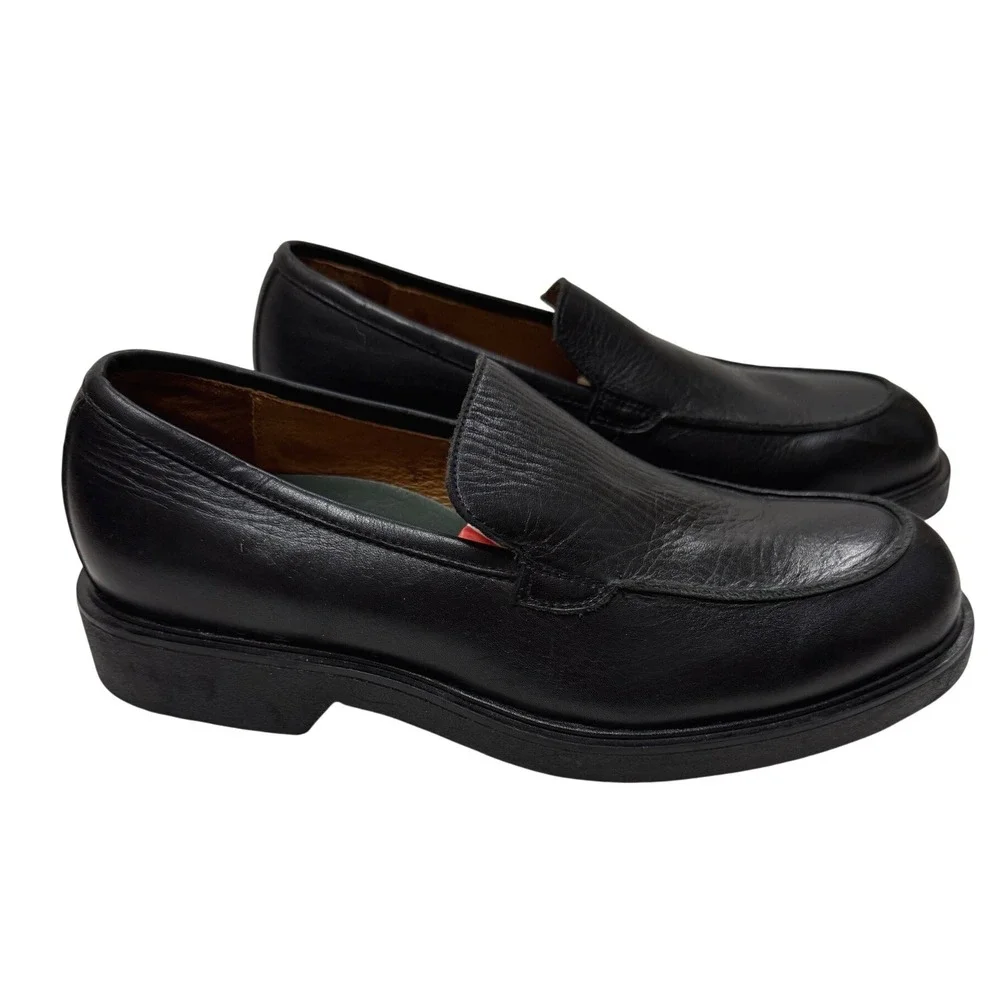 Eddie‎ Bauer Leather Loafers Men 9.5W Black Slip On Classic Comfortable Office